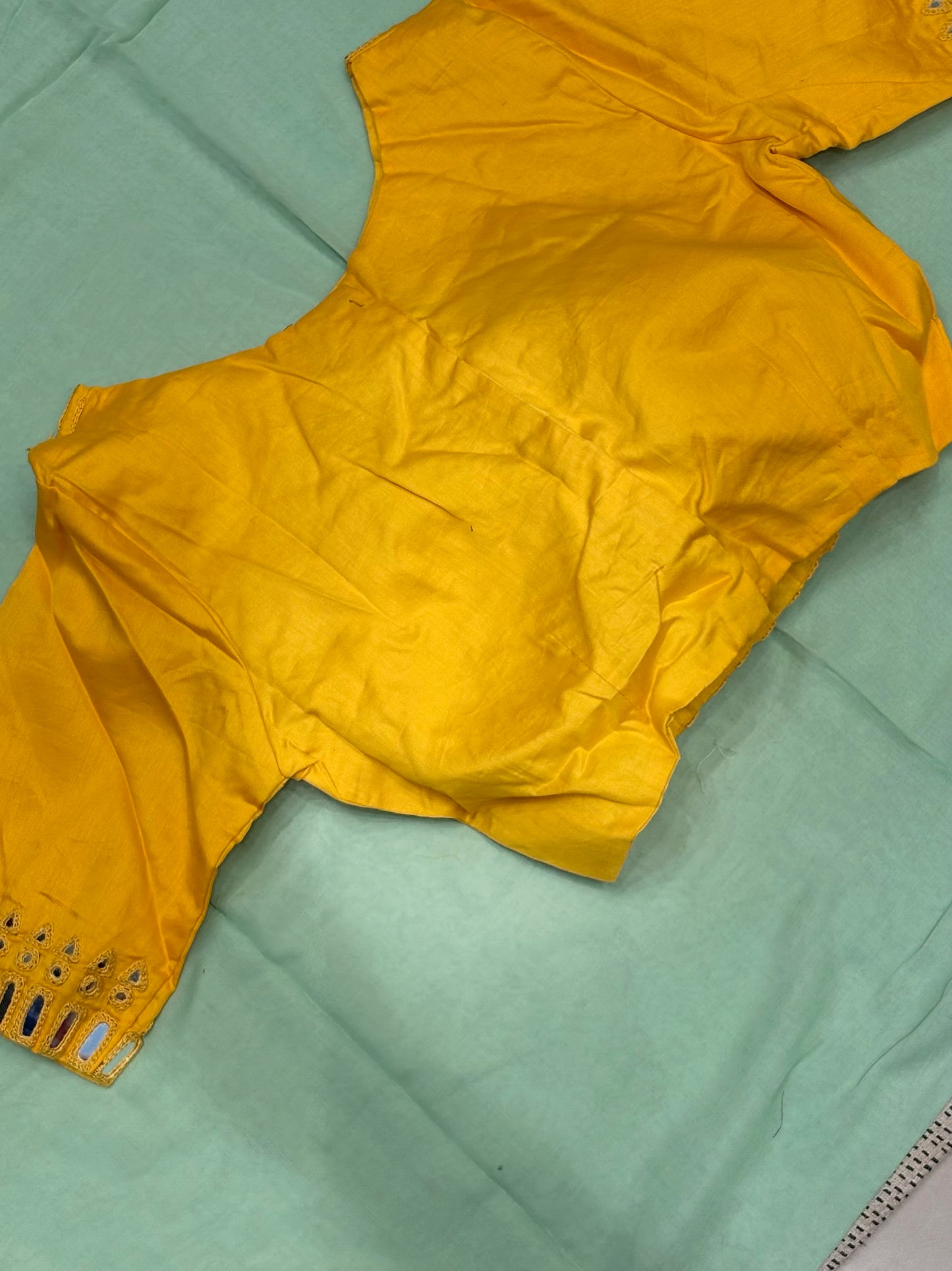 Mirror Work Blouse With Sleeves