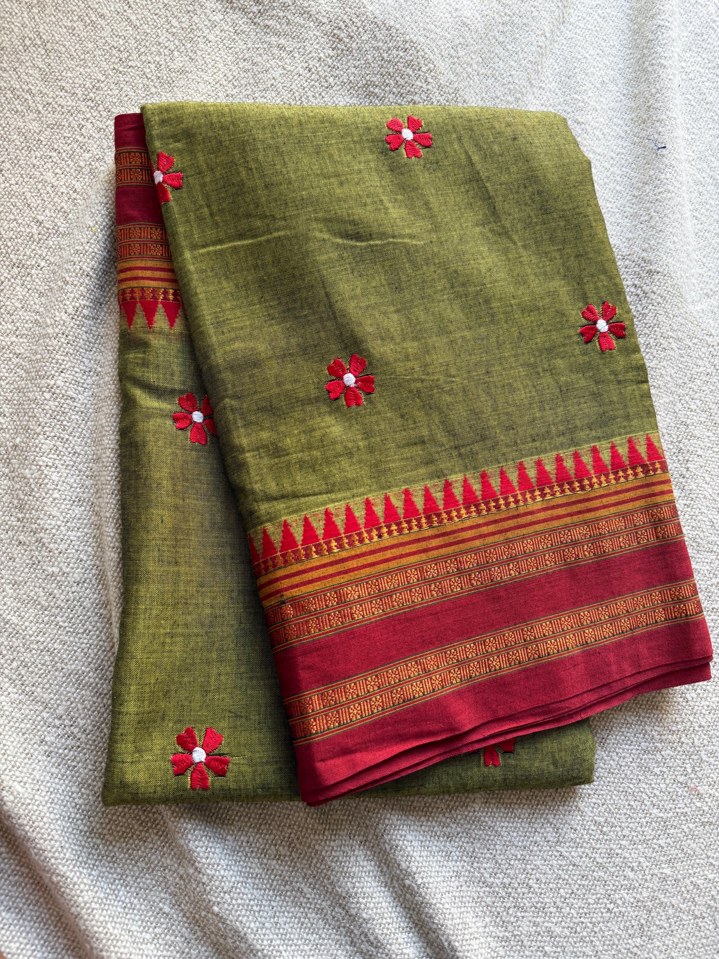 Mehendi Green Narayanpeth Sadafuli Saree