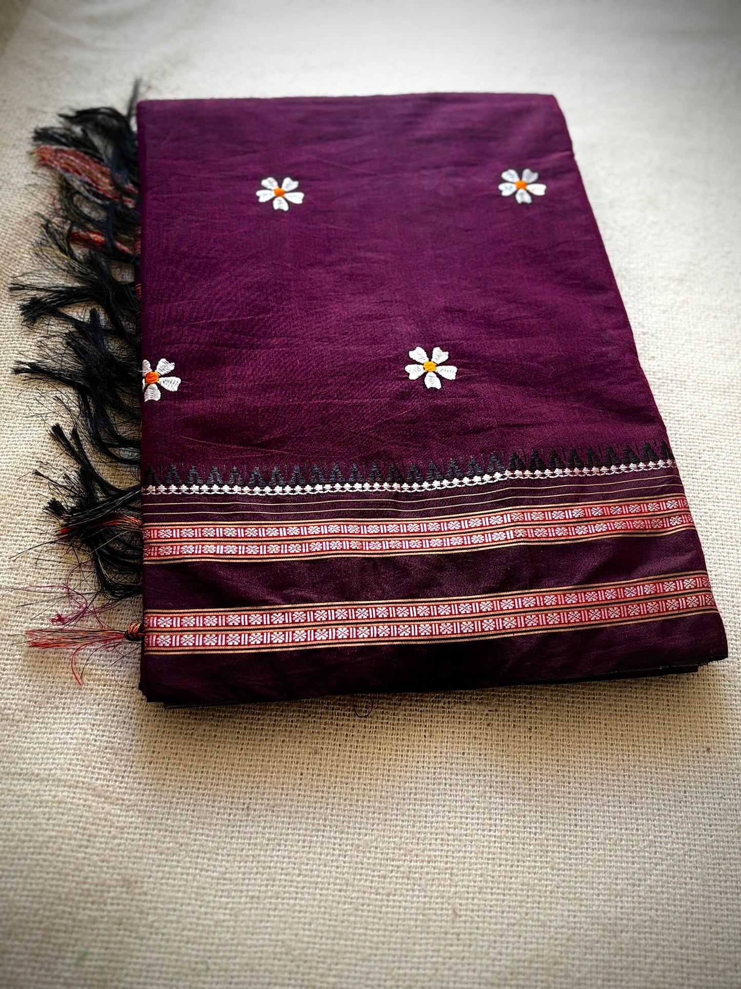 Narayanpeth Sadafuli Purple Saree