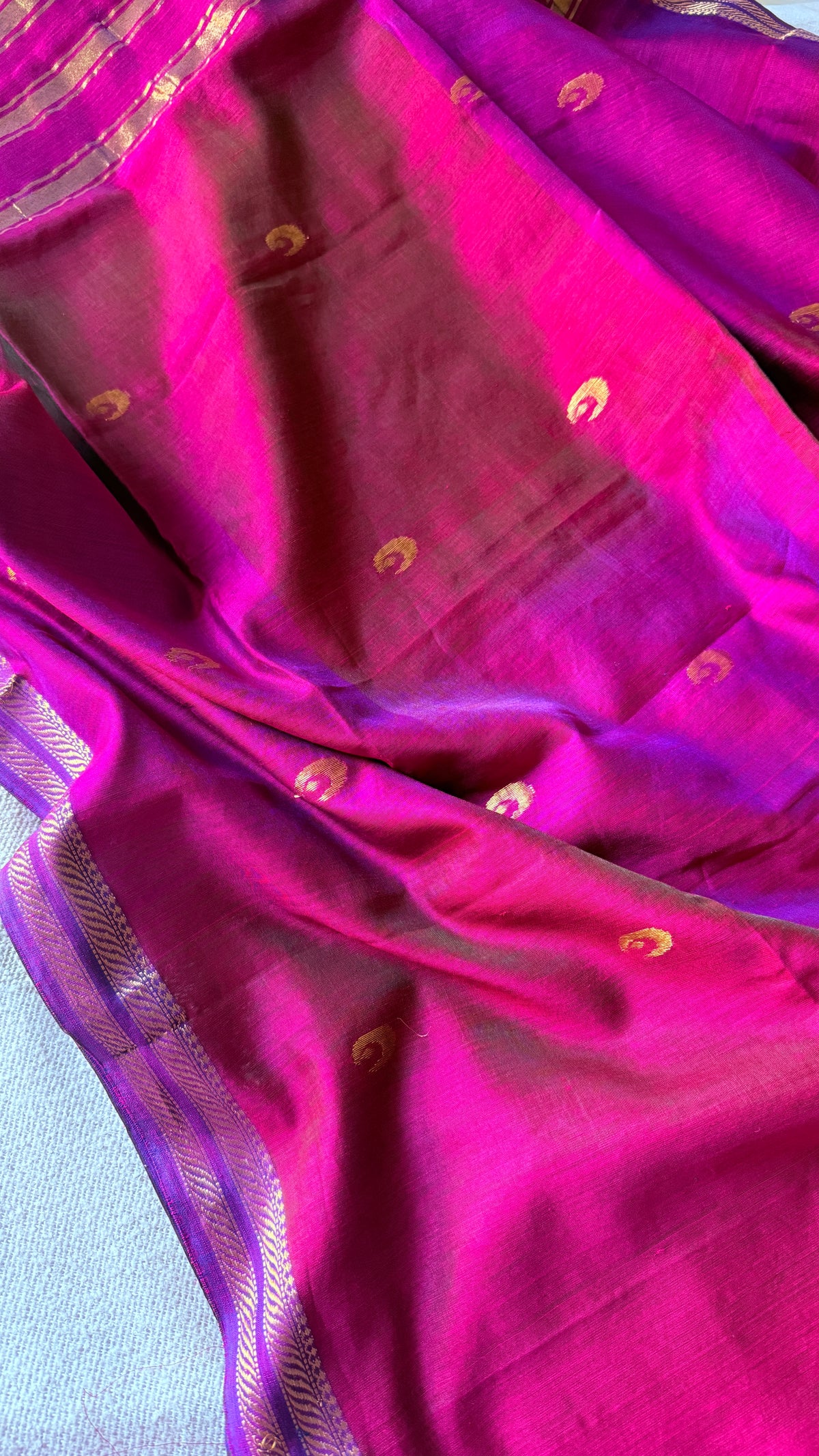 Moon Butta Double Bordet Maheshwari (Magenta) 🌸