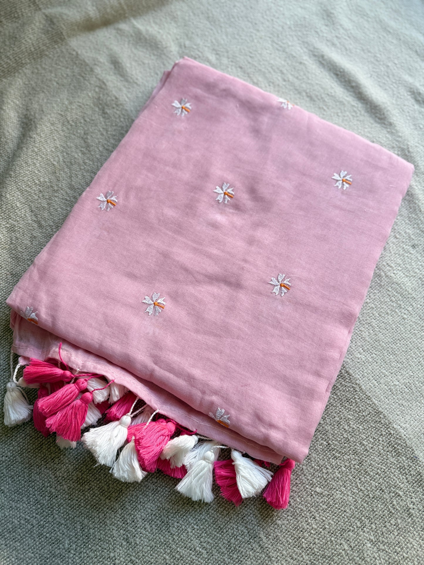 Baby Pink Parijaat Saree