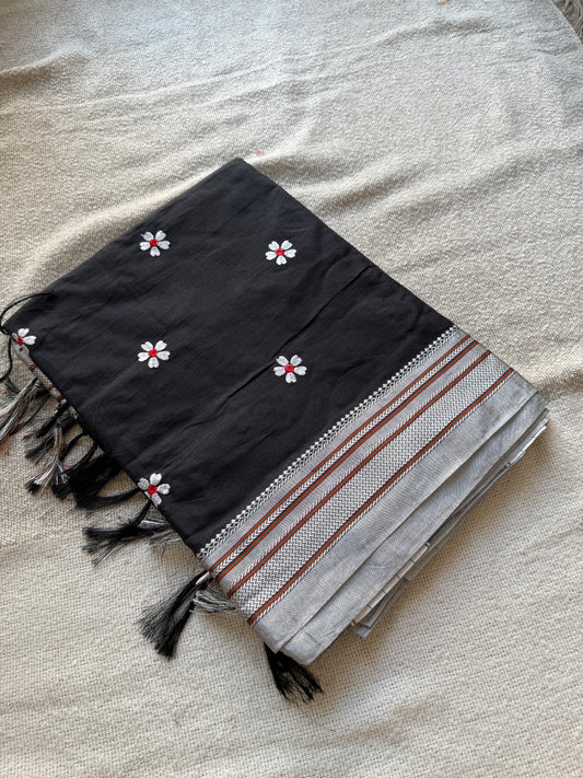 Sadafuli Black Irkal Saree