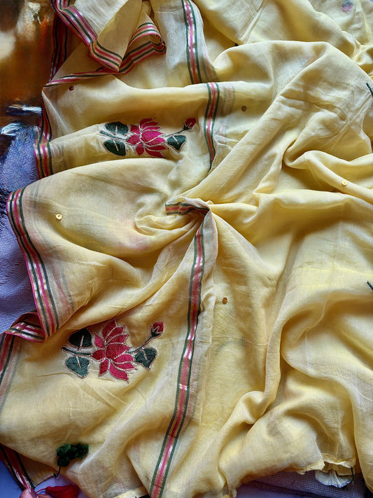 Lotus Design Mul Cotton Saree