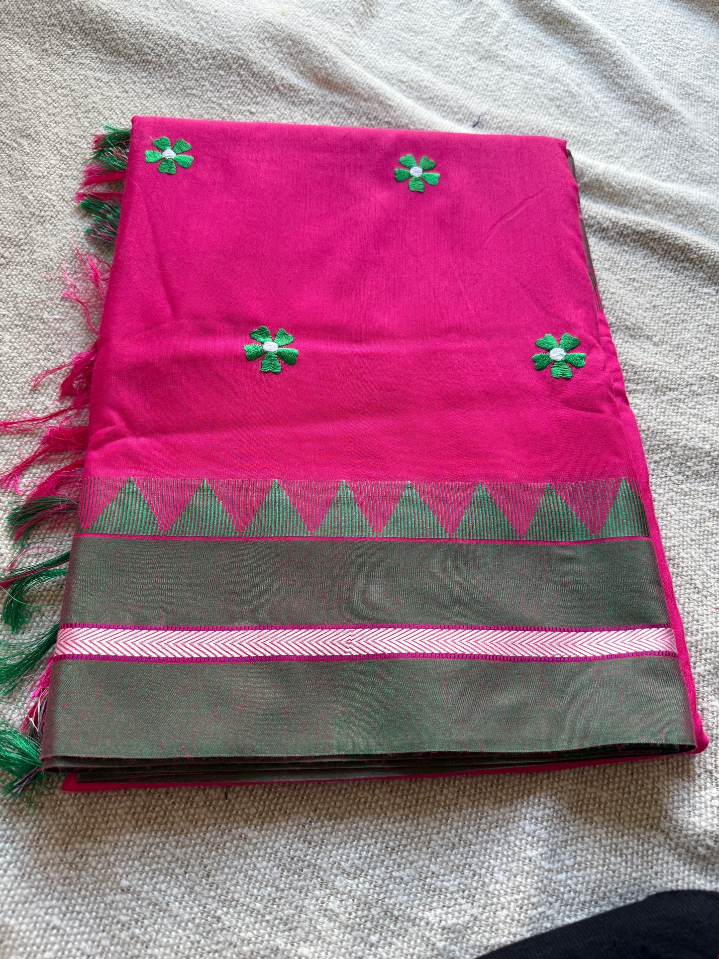 Rani Pink Irkal Cotton Silk Sadafuli Saree