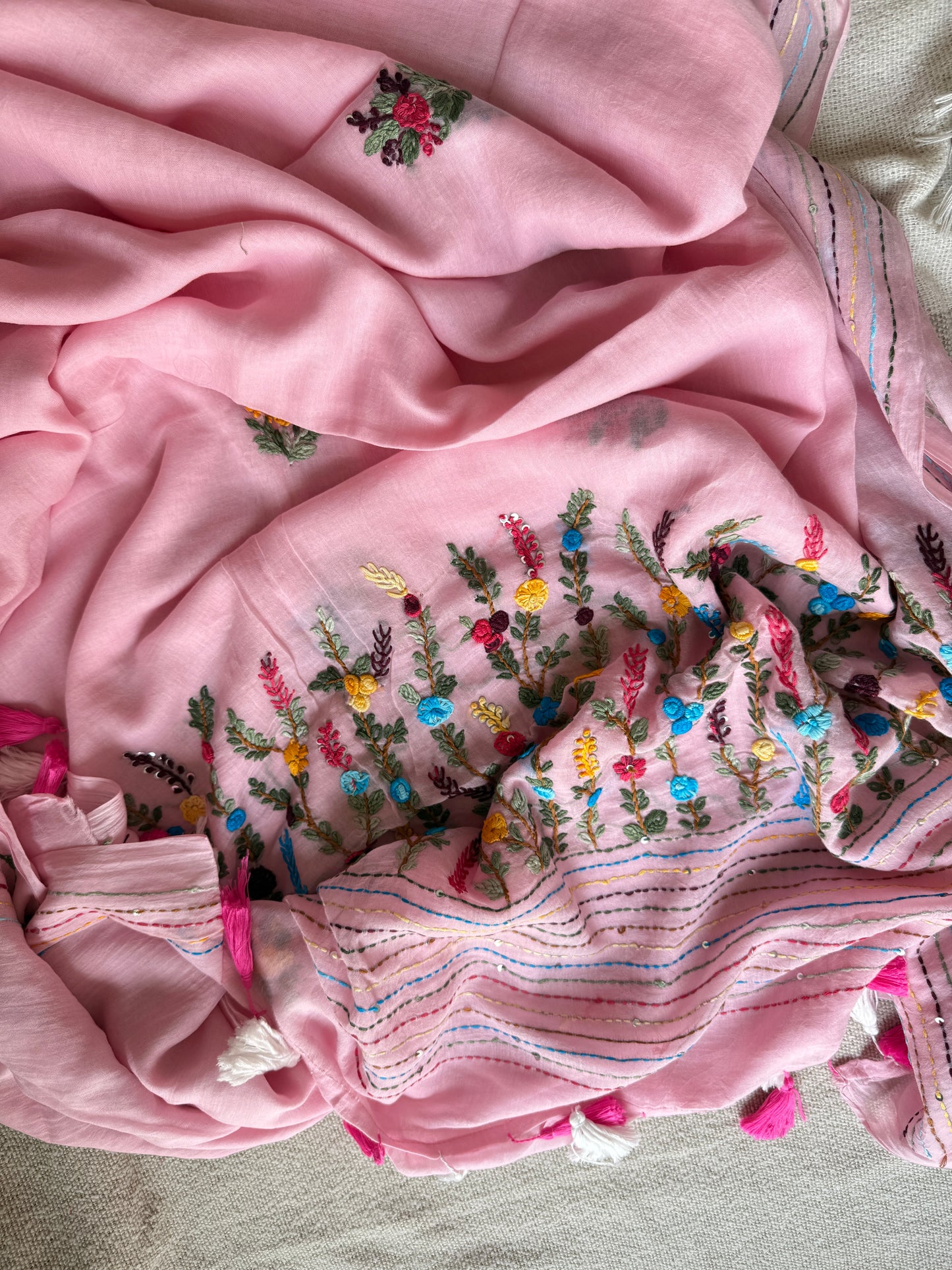 Baby Pink Manjari Saree