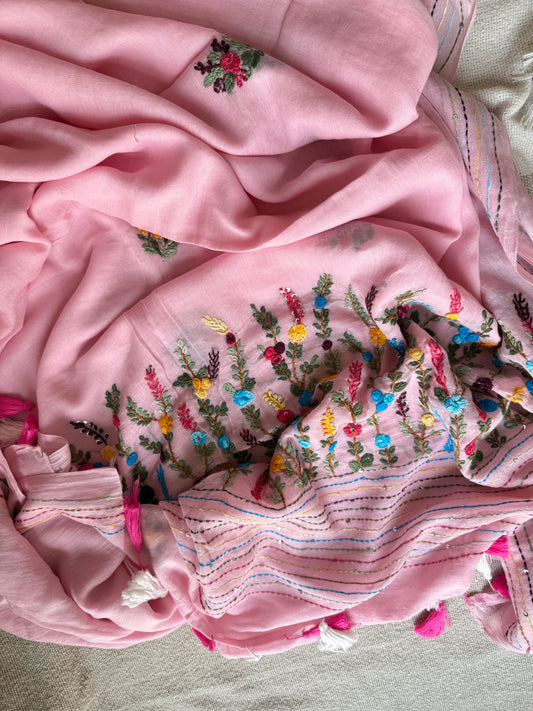 Baby Pink Manjari Saree