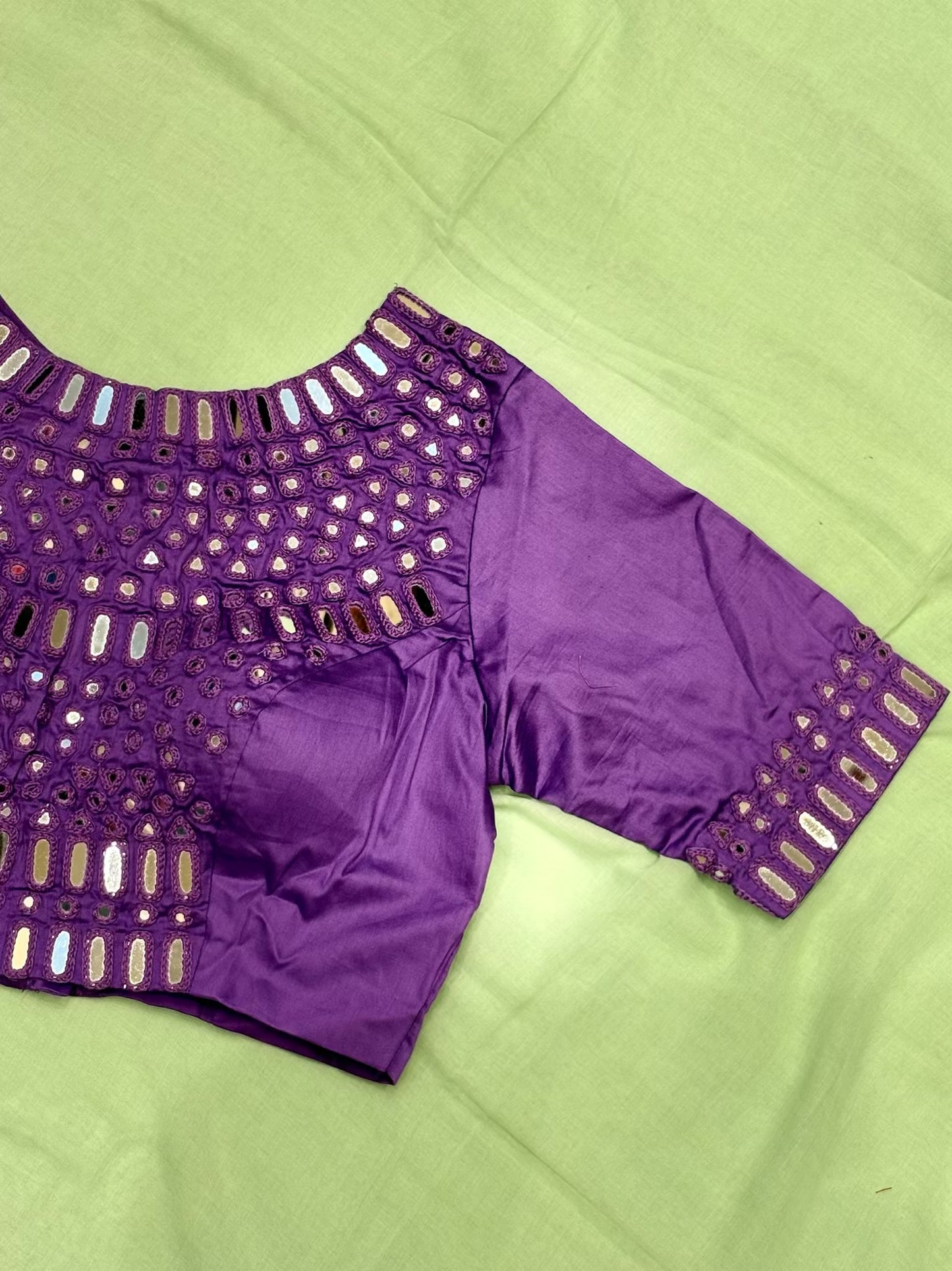 Mirror Work Blouse with Sleeves