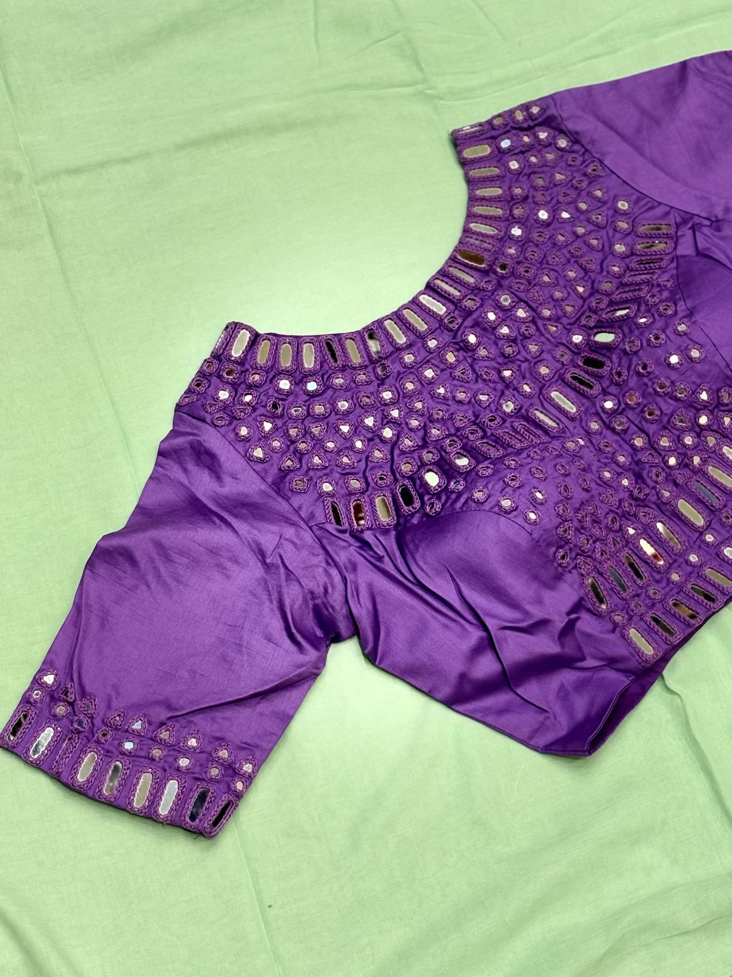 Mirror Work Blouse with Sleeves