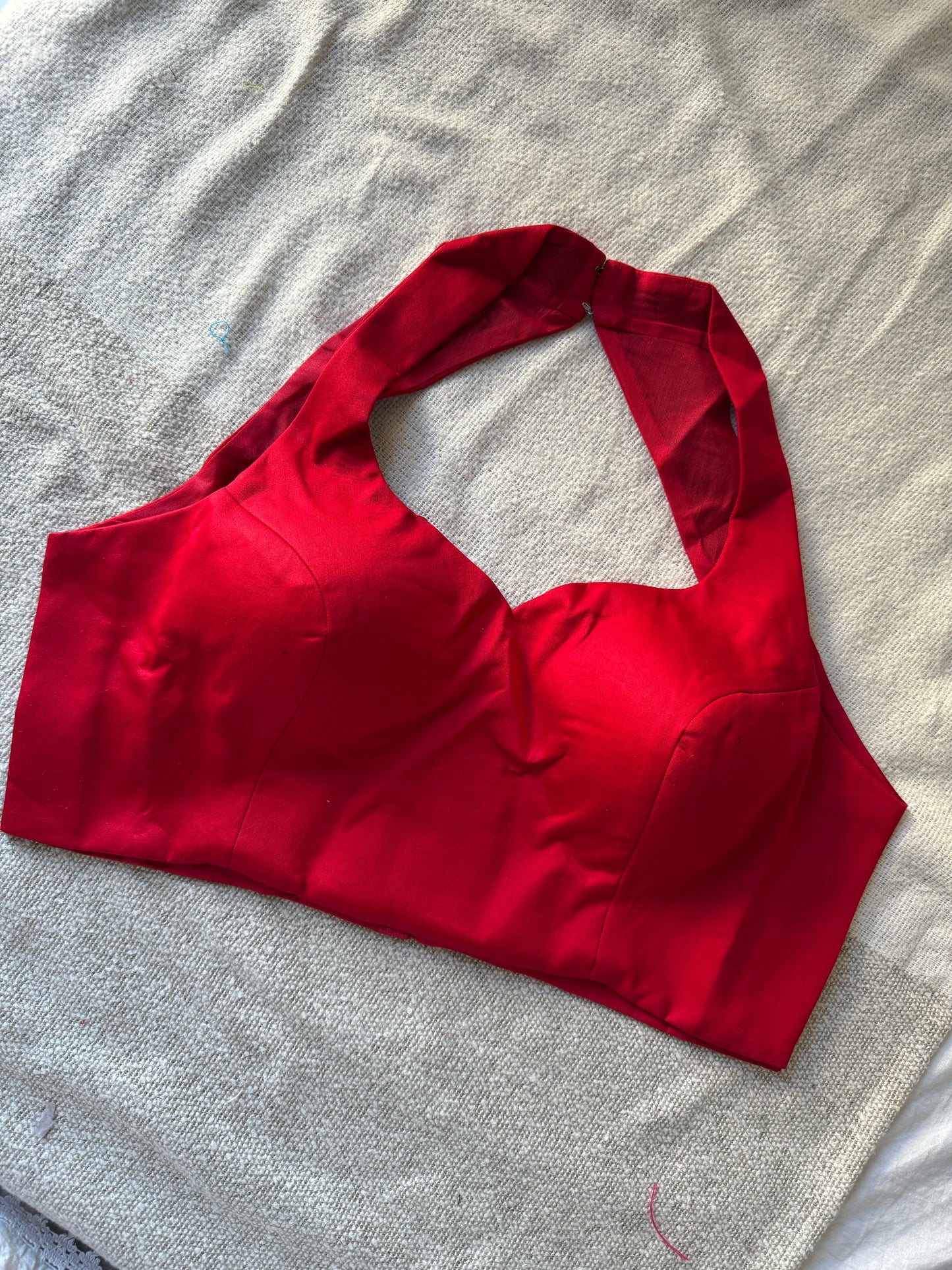 Red Halter Neck Blouse