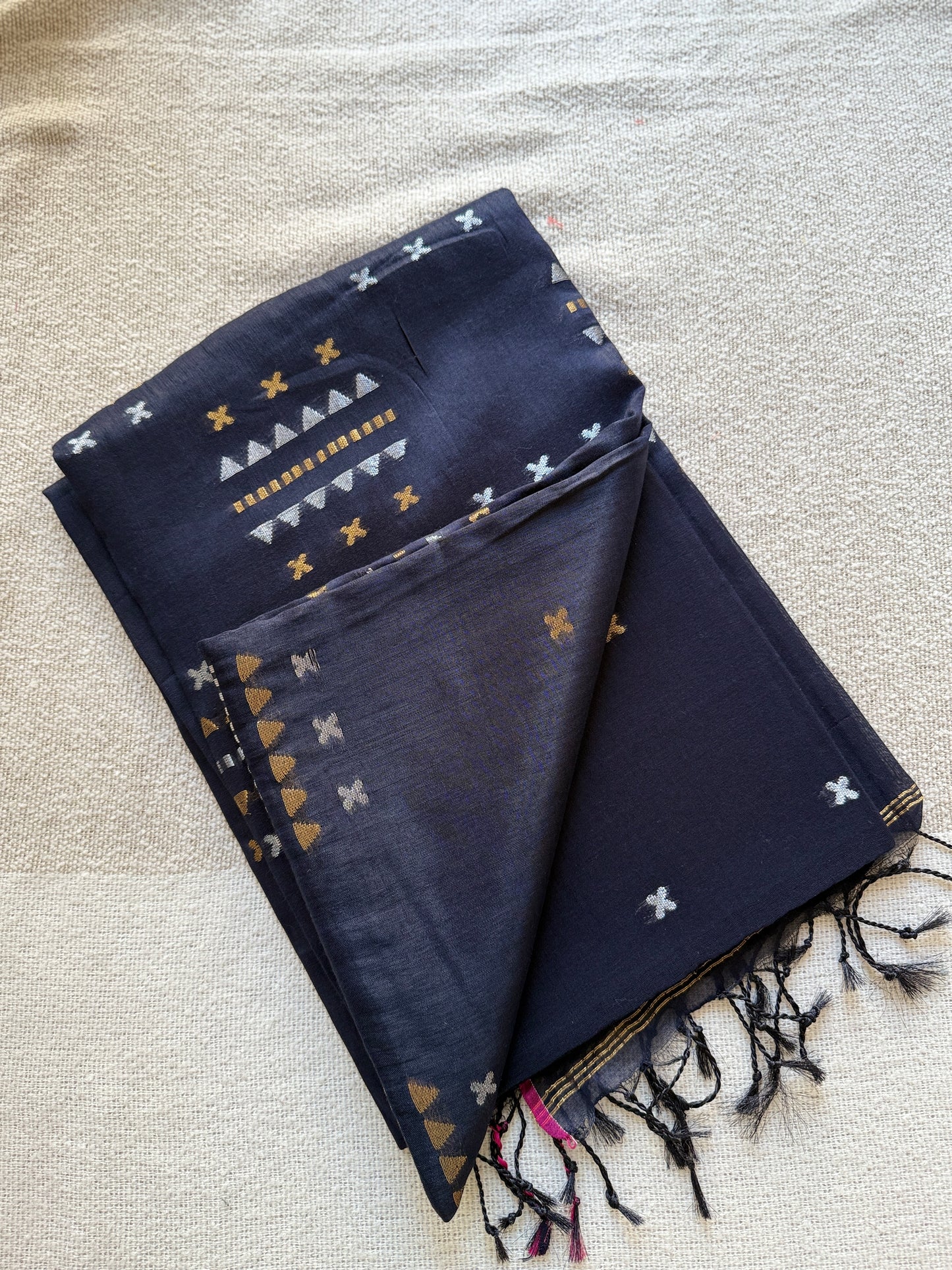 Soft Tissue Black Saree