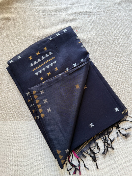 Soft Tissue Black Saree