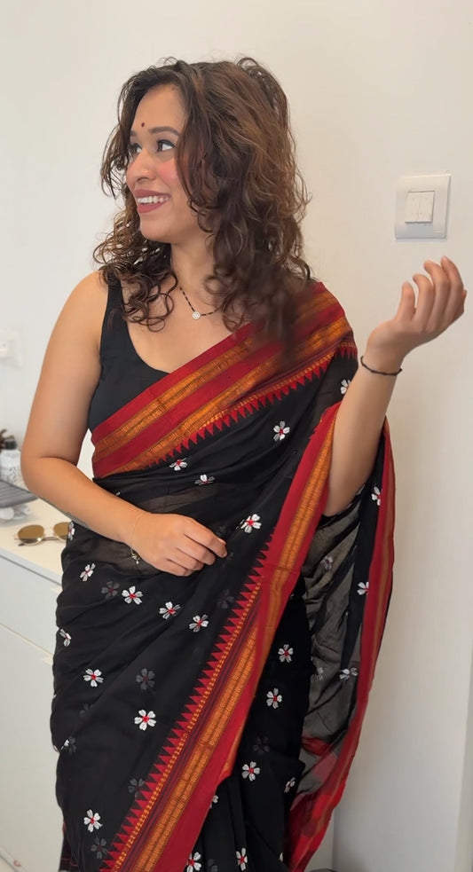 Narayanpeth Black Saree