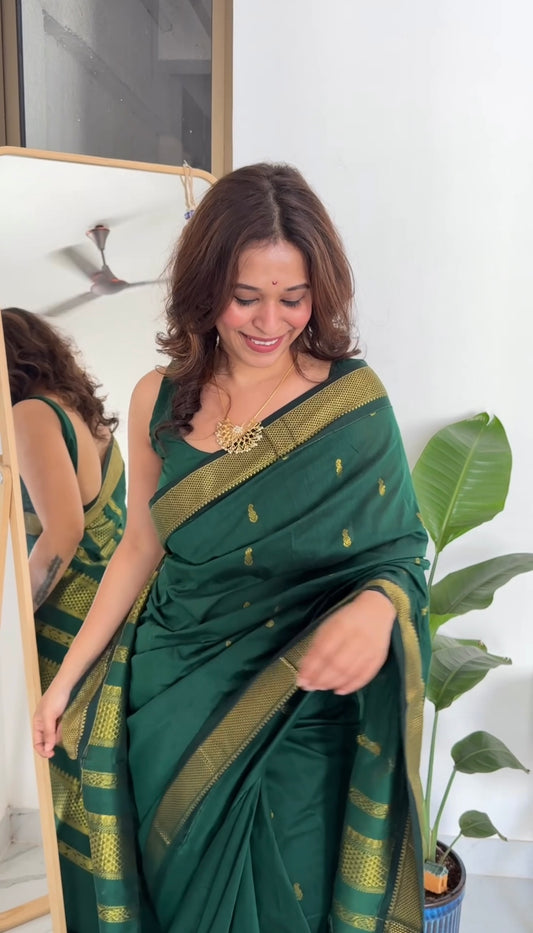 Green Gadwal Saree