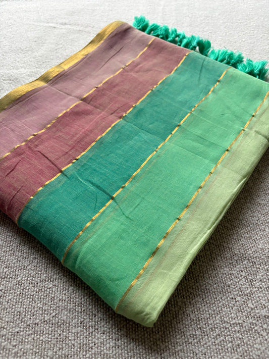 Multicoloured Mul Cotton Saree
