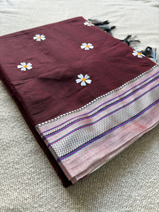 Maroon Sadafuli Irkal Saree