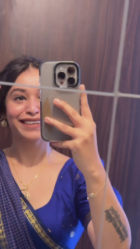 Blue Vintage Gadwal Silk-Cotton Saree